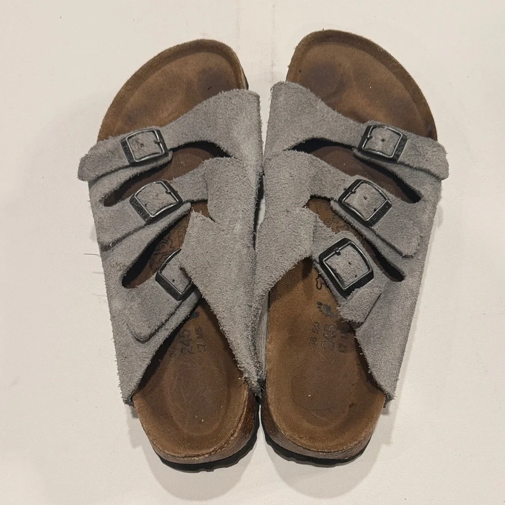 Birkenstock Gray Suede Strap Sandals